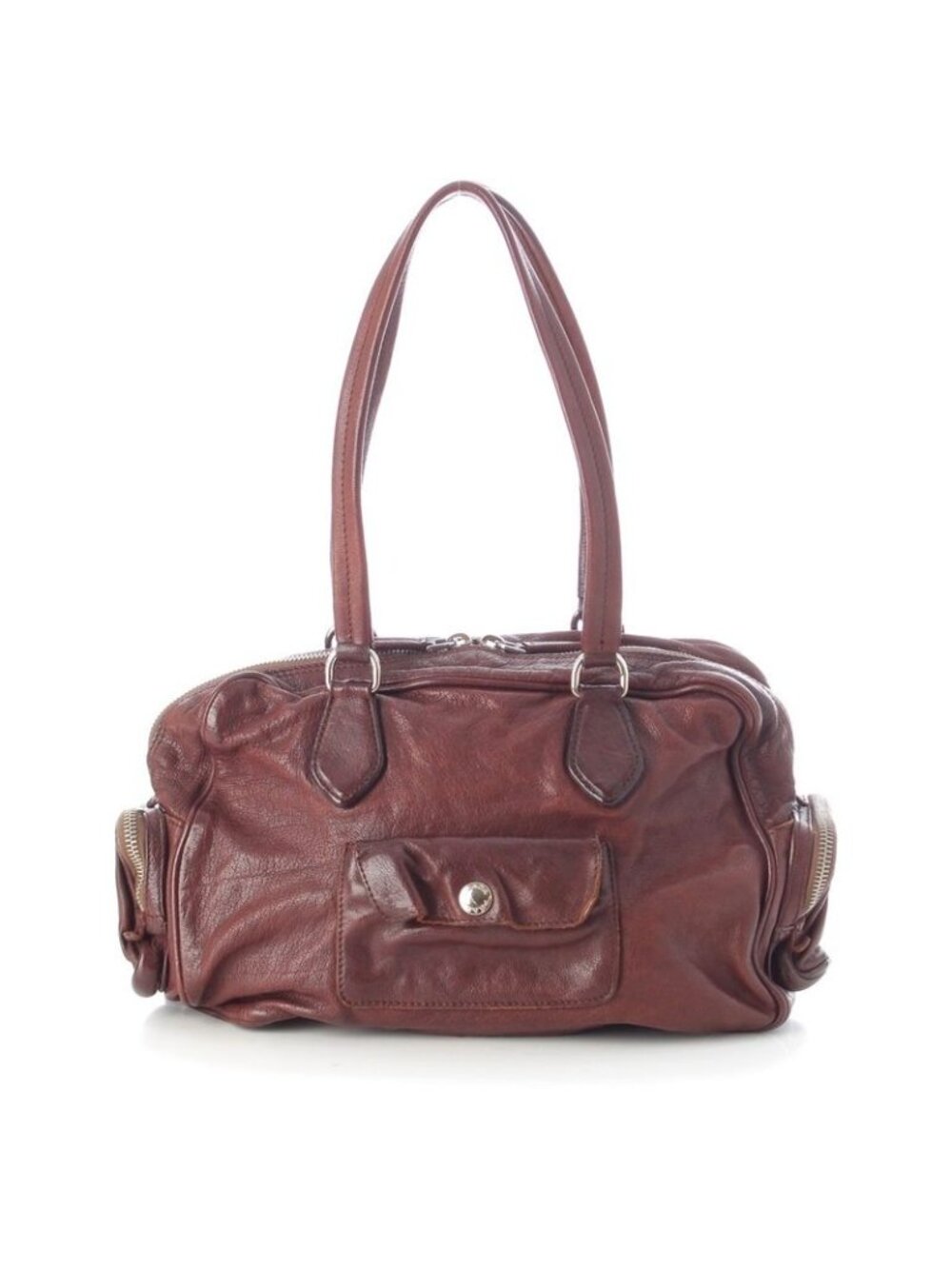 Prada Washed Leather Mini Boston Bag Brown - Picture 4 of 10